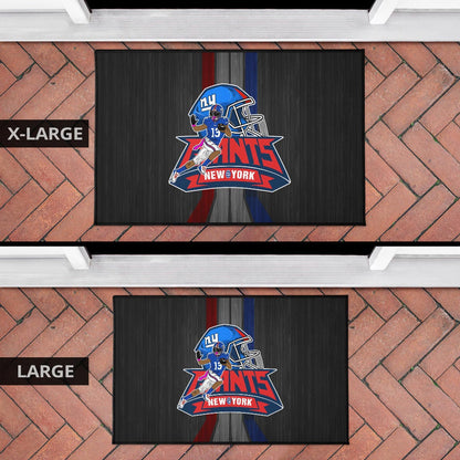 New York Giants American Football Team Door Mat Player 13 Protecting Rugby Ball Running Black Door Mat Home Decor