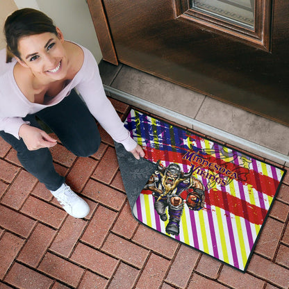 Minnesota Vikings American Football Team Door Mat Giant Viking Holding Rugby Running On Painting Flag Door Mat Home Decor