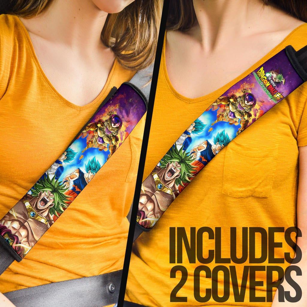 Dragon Ball Anime Seat Belt Covers - Giant Broly Super Power Lightning With Goku Vegeta Potara Belt Covers