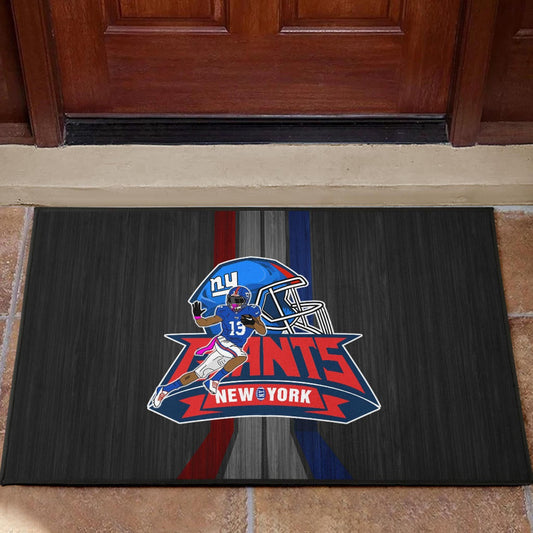 New York Giants American Football Team Door Mat Player 13 Protecting Rugby Ball Running Black Door Mat Home Decor