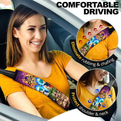 Dragon Ball Anime Seat Belt Covers - Giant Broly Super Power Lightning With Goku Vegeta Potara Belt Covers