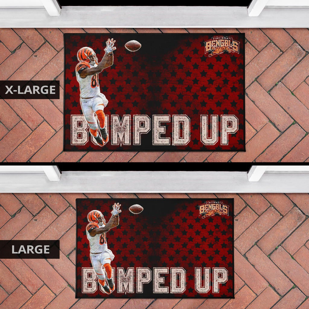 Cincinnati Bengals American Football Team Door Mat Jerome Simpson Running For Rugby Ball And Bumped Up Door Mat Home Decor