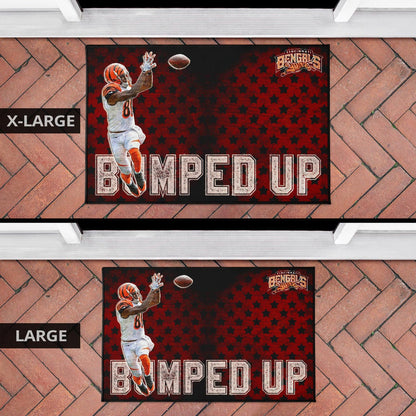 Cincinnati Bengals American Football Team Door Mat Jerome Simpson Running For Rugby Ball And Bumped Up Door Mat Home Decor