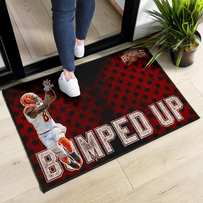 Cincinnati Bengals American Football Team Door Mat Jerome Simpson Running For Rugby Ball And Bumped Up Door Mat Home Decor