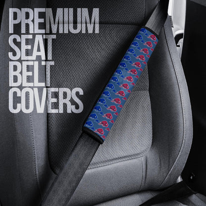 Buffalo Bills American Football Team Seat Belt Covers Human Shield With Rugby Ball Buffalo Silhouette Patterns Belt Covers