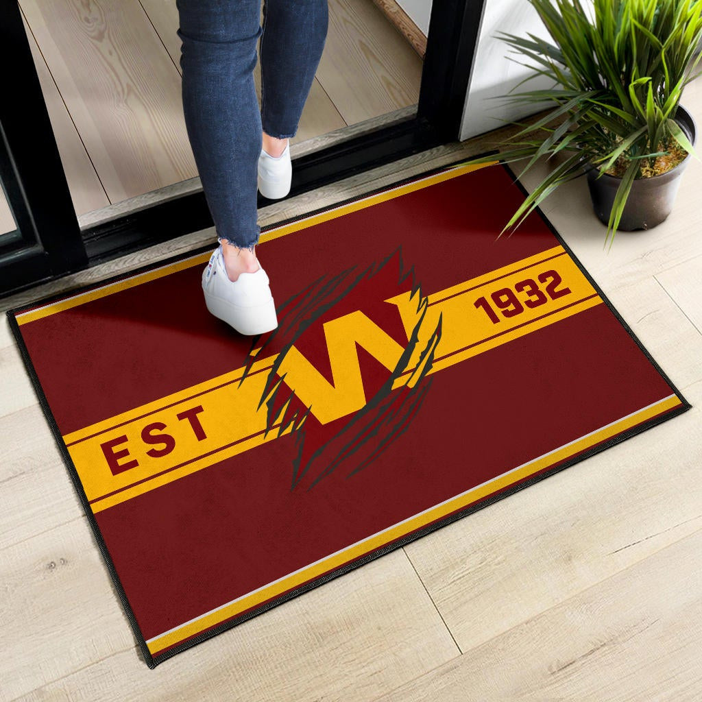 American Football Team Door Mat - Washington W Est 1932 Claw Door Mat Home Decor