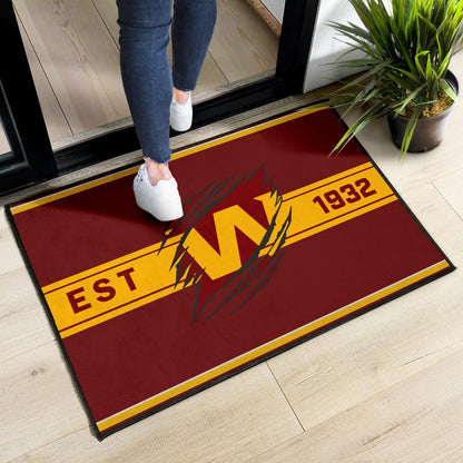 American Football Team Door Mat - Washington W Est 1932 Claw Door Mat Home Decor
