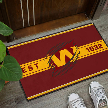 American Football Team Door Mat - Washington W Est 1932 Claw Door Mat Home Decor