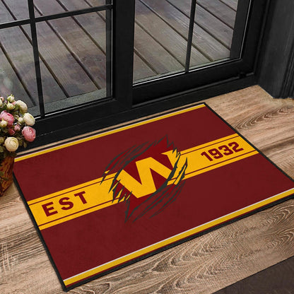 American Football Team Door Mat - Washington W Est 1932 Claw Door Mat Home Decor