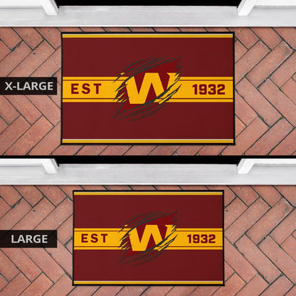 American Football Team Door Mat - Washington W Est 1932 Claw Door Mat Home Decor