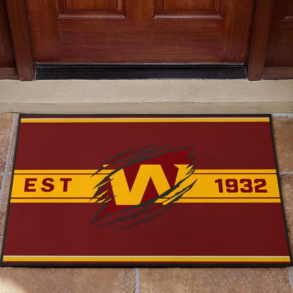 American Football Team Door Mat - Washington W Est 1932 Claw Door Mat Home Decor