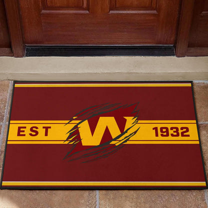 American Football Team Door Mat - Washington W Est 1932 Claw Door Mat Home Decor