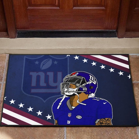 New York Giants American Football Team Door Mat Odell Beckham Jr Colored Artwork Flag Star Patterns Door Mat Home Decor