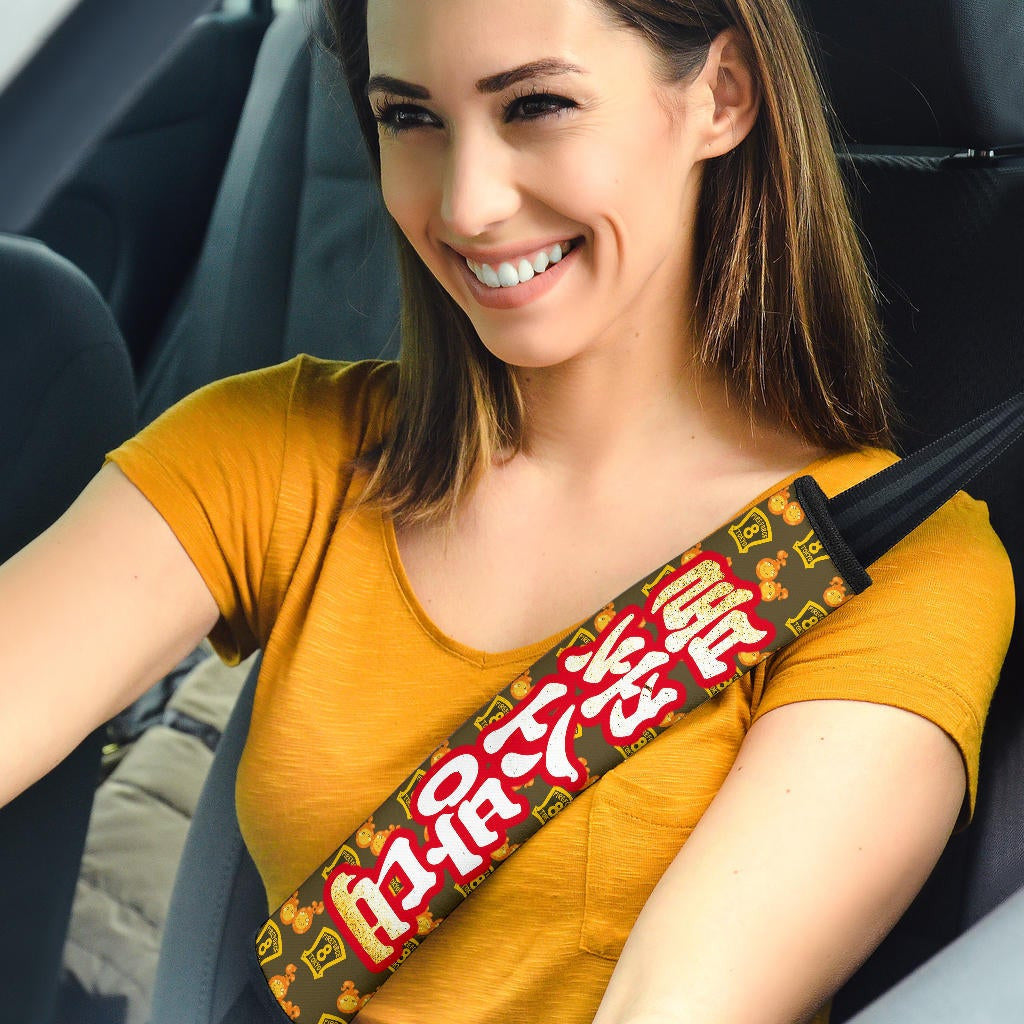 Fire Force Anime Seat Belt Covers Shinra Kusakabe Silhouette Evil Smile In Fire Patterns Belt Covers