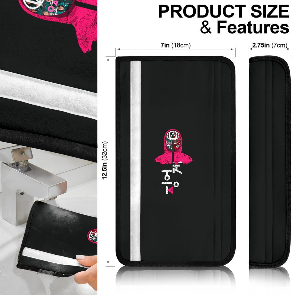Squid Game Movie Seat Belt Covers - Real Film Characters On Worker Portrait Face Belt Covers