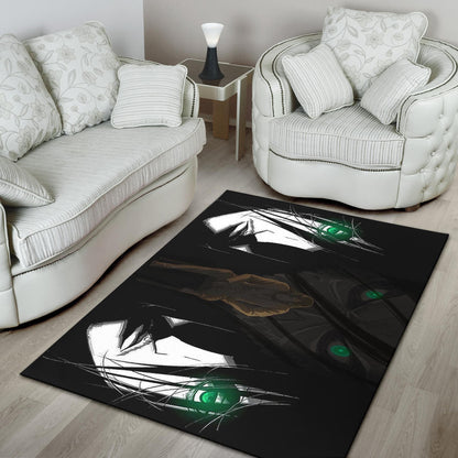 Attack On Titan Anime Area Rug - Eren The Titan Form With Green Eyes Artwork Rugs Home Decor