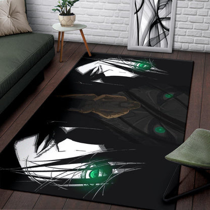 Attack On Titan Anime Area Rug - Eren The Titan Form With Green Eyes Artwork Rugs Home Decor