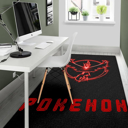 Pokemon Anime Area Rug Team Valor Symbol Red Moltres Relies On Strength Pokemon Go Rugs Home Decor