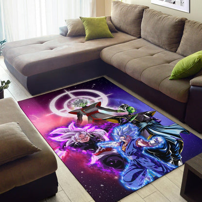 Dragon Ball Anime Area Rug - DB Super Saiyan Fighting Burst Limit Red And Blue Rugs Home Decor