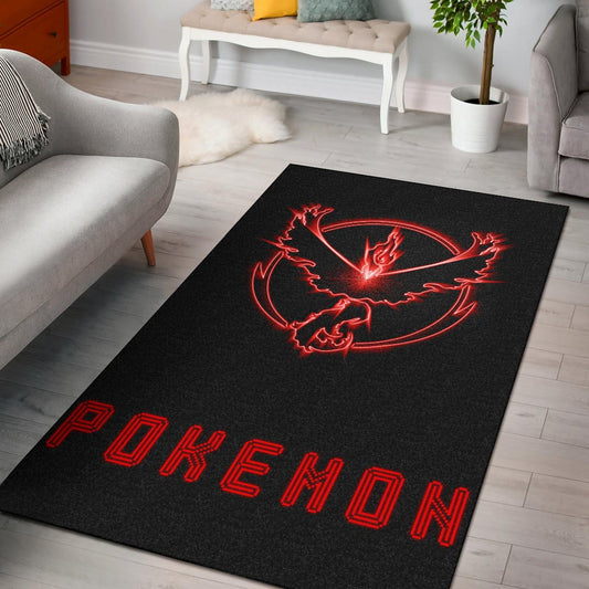 Pokemon Anime Area Rug Team Valor Symbol Red Moltres Relies On Strength Pokemon Go Rugs Home Decor