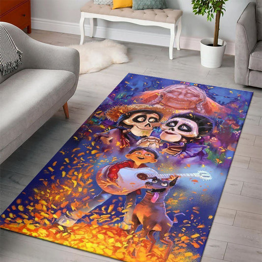 Disney Movies Rectangle Rug | Coco Day Of The Dead Living Room Cartoon Floor Carpet
