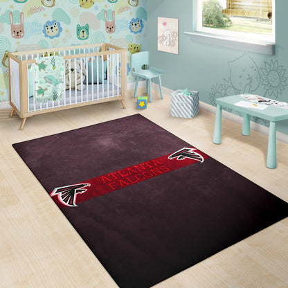American Football Team Area Rug - Atlanta Falcons Birds Red Line Text Rugs Home Decor