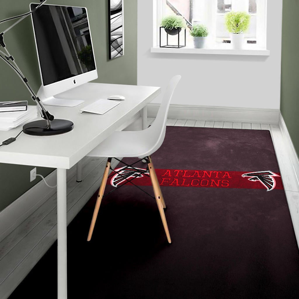 American Football Team Area Rug - Atlanta Falcons Birds Red Line Text Rugs Home Decor