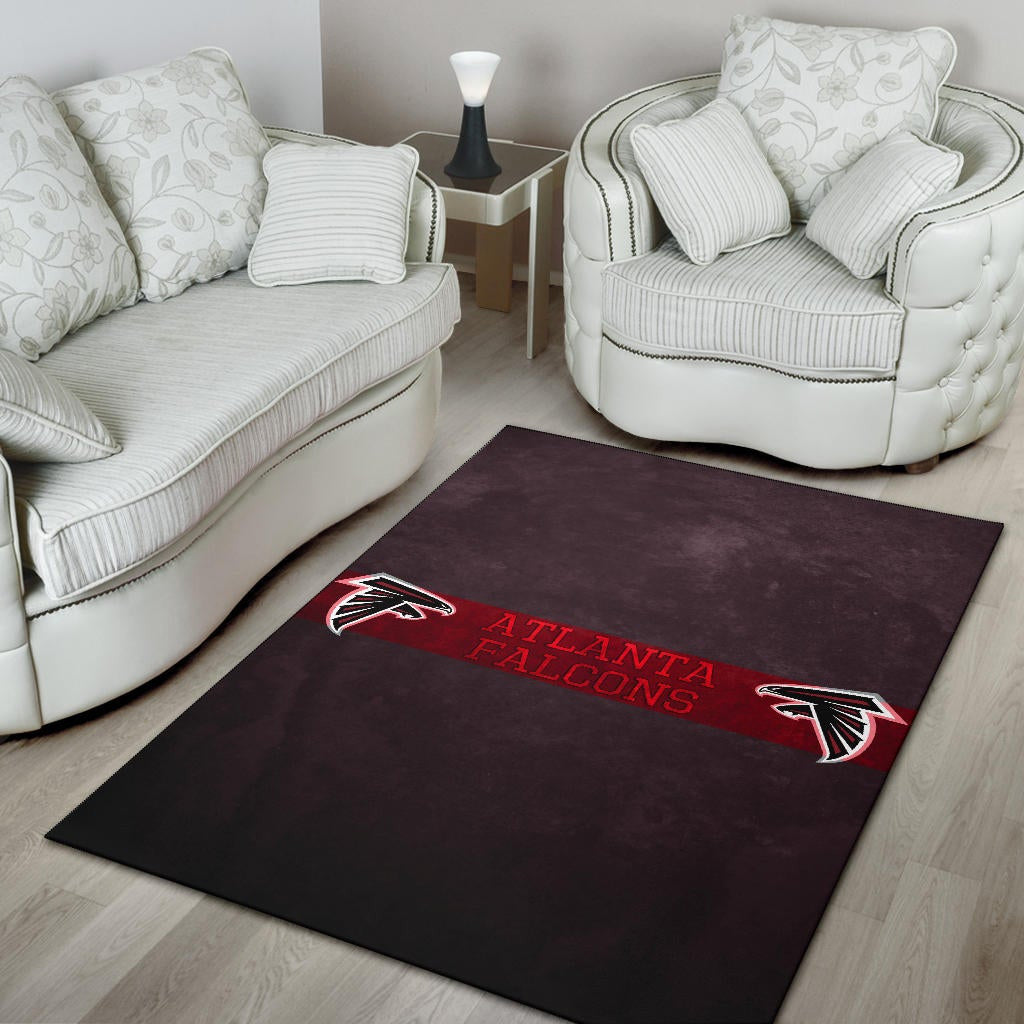 American Football Team Area Rug - Atlanta Falcons Birds Red Line Text Rugs Home Decor