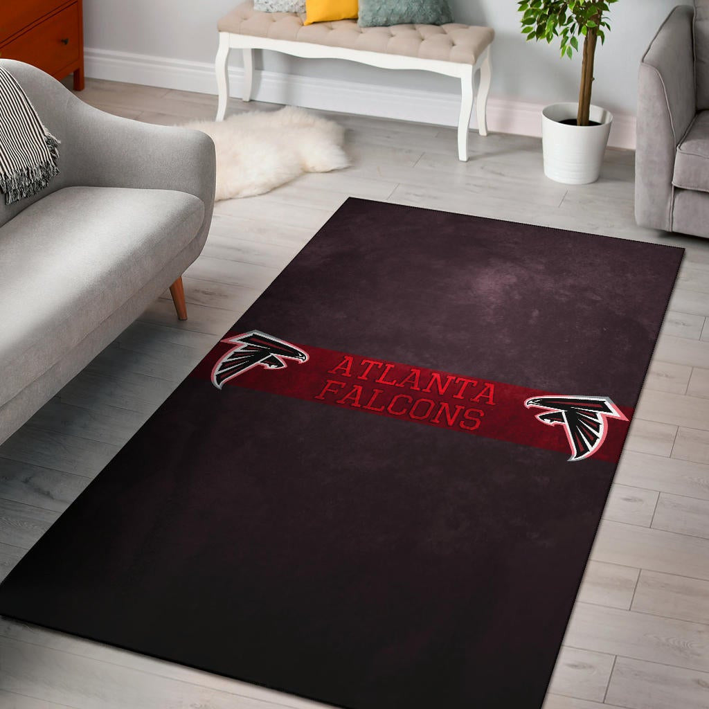 American Football Team Area Rug - Atlanta Falcons Birds Red Line Text Rugs Home Decor