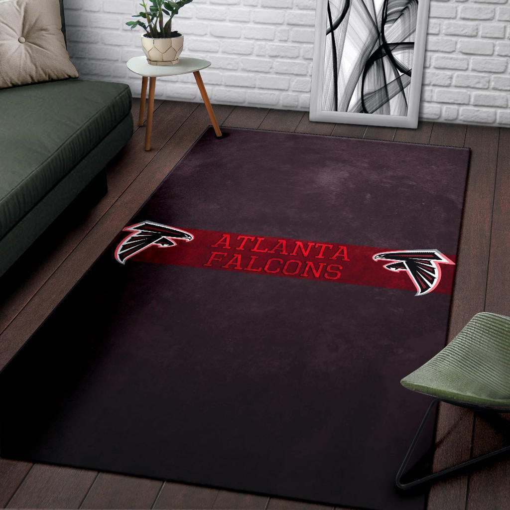 American Football Team Area Rug - Atlanta Falcons Birds Red Line Text Rugs Home Decor