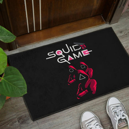 Squid Game Movie Door Mat Red Squid Worker Round Square Triangle Symbol Door Mat Home Decor