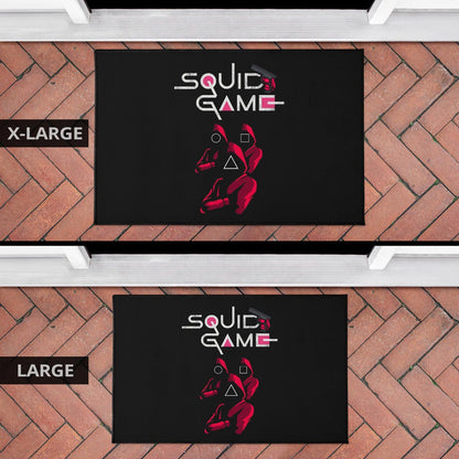 Squid Game Movie Door Mat Red Squid Worker Round Square Triangle Symbol Door Mat Home Decor