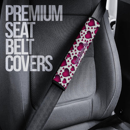Valentine Seat Belt Covers Couple Skull Love Life Happy Valentine Day Pink Heart Patterns Belt Covers