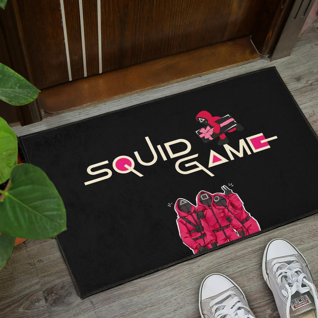 Squid Game Movie Door Mat Funny Squid Workers Surprising Pose Door Mat Home Decor
