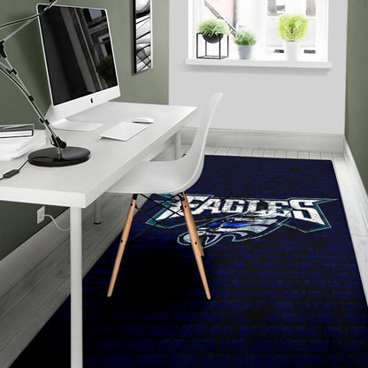 Philadelphia Eagles American Football Team Area Rug Sharp Eagle Head US Flag Blue Brick Wall Rugs Home Decor
