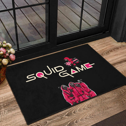 Squid Game Movie Door Mat Funny Squid Workers Surprising Pose Door Mat Home Decor