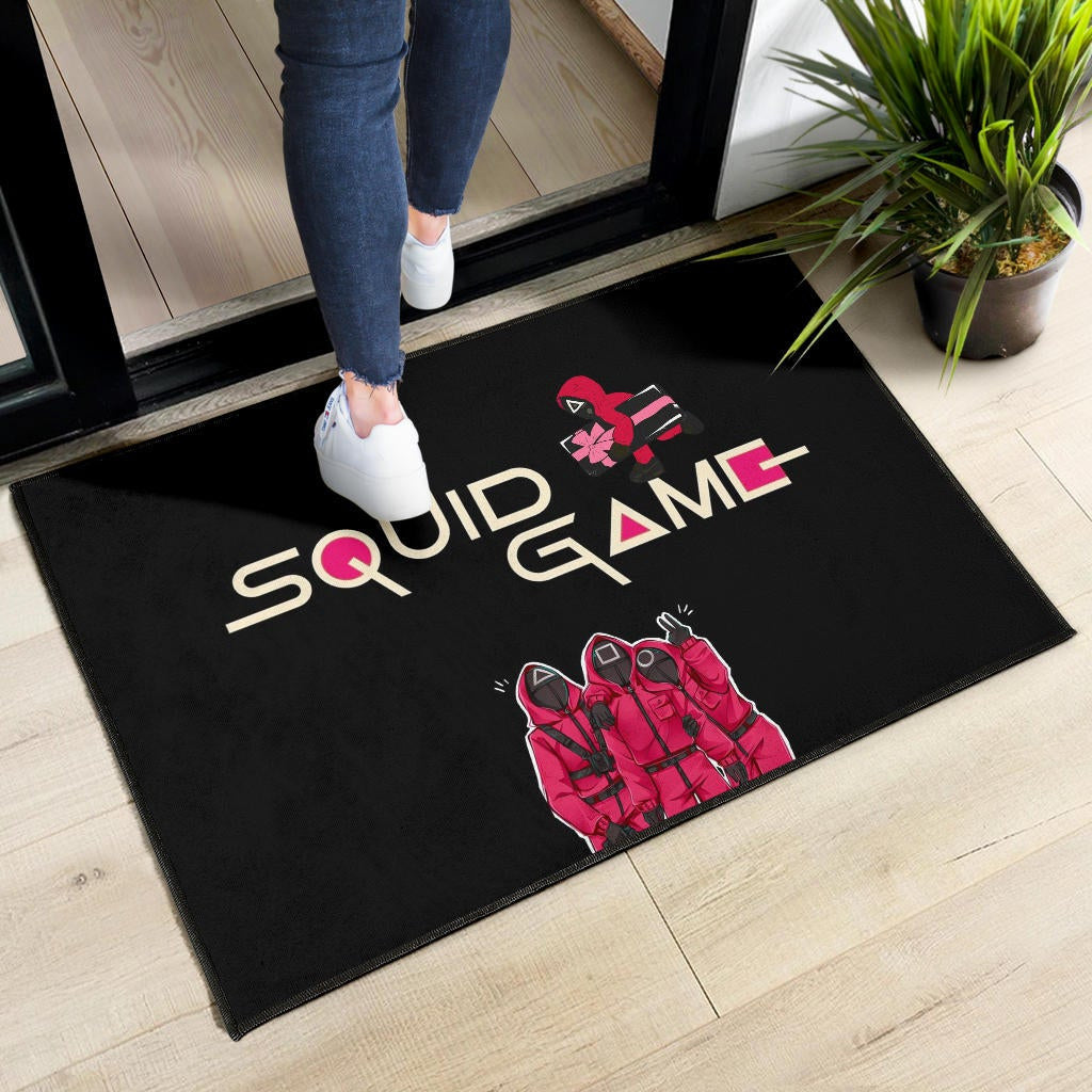 Squid Game Movie Door Mat Funny Squid Workers Surprising Pose Door Mat Home Decor