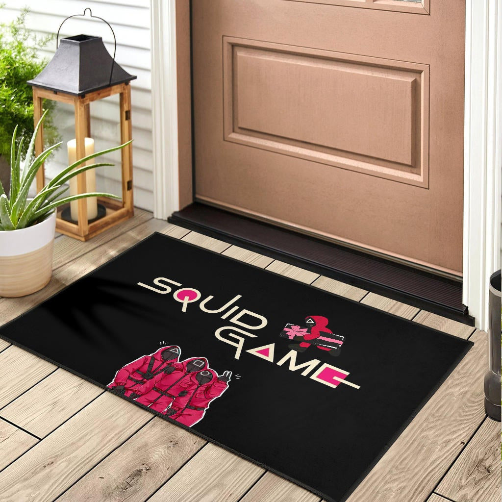 Squid Game Movie Door Mat Funny Squid Workers Surprising Pose Door Mat Home Decor