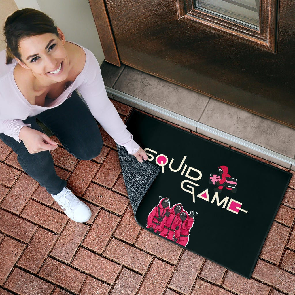 Squid Game Movie Door Mat Funny Squid Workers Surprising Pose Door Mat Home Decor