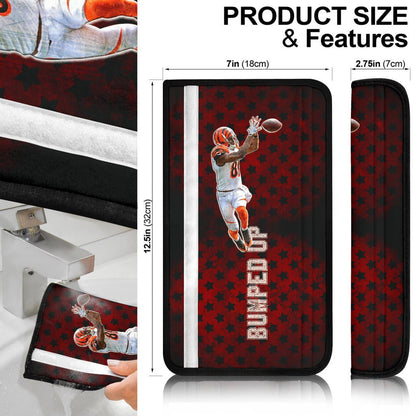 Cincinnati Bengals American Football Team Seat Belt Covers Jerome Simpson Running For Rugby Ball And Bumped Up Belt Covers