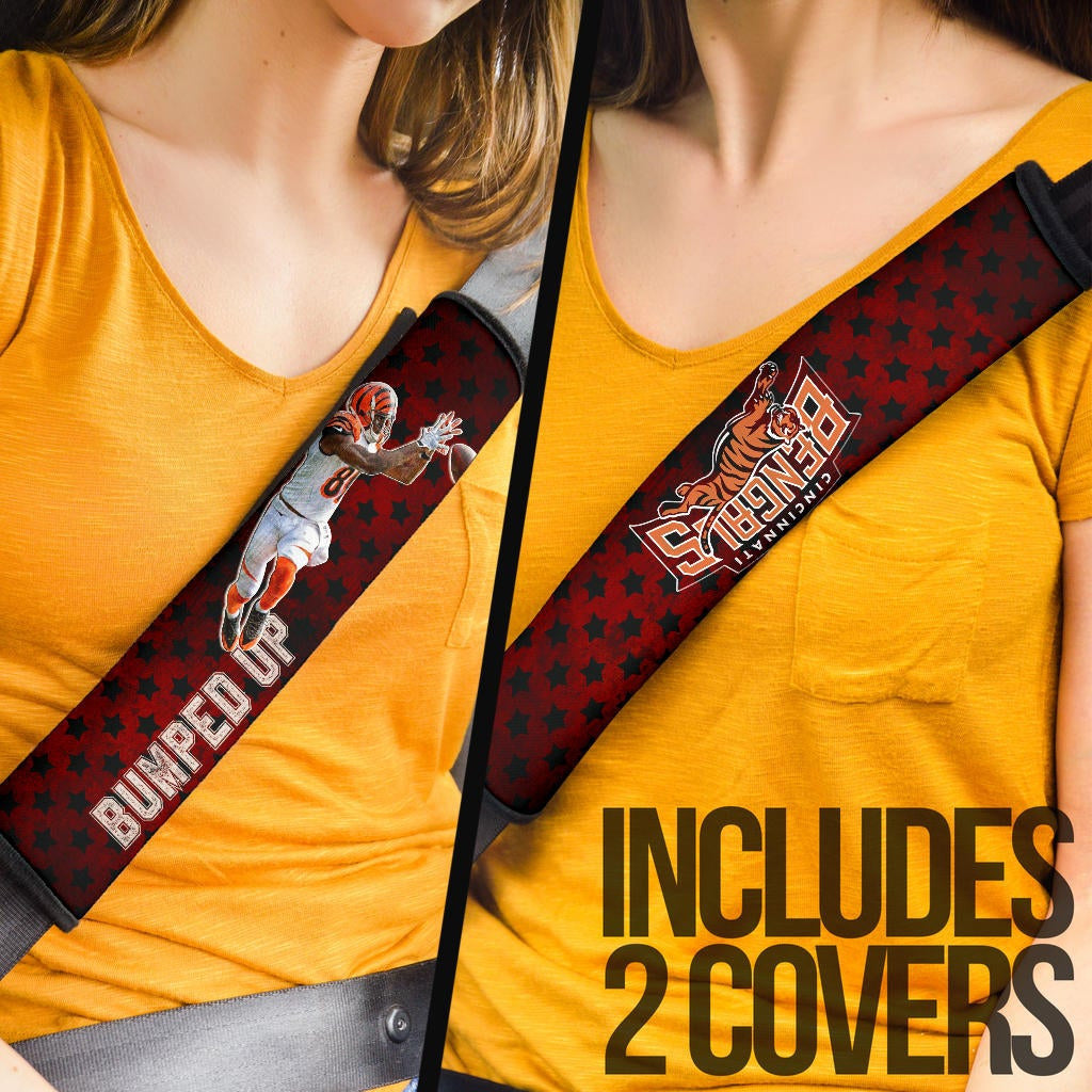 Cincinnati Bengals American Football Team Seat Belt Covers Jerome Simpson Running For Rugby Ball And Bumped Up Belt Covers