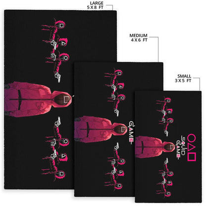 Squid Game Movie Area Rug Squid Worker Spy Attacked By Others Artwork Rugs Home Decor