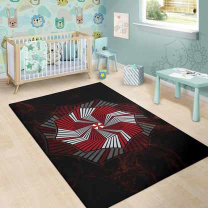 Resident Evil Game Area Rug - Umbrella Corp Symbol Spiral Rugs Home Decor