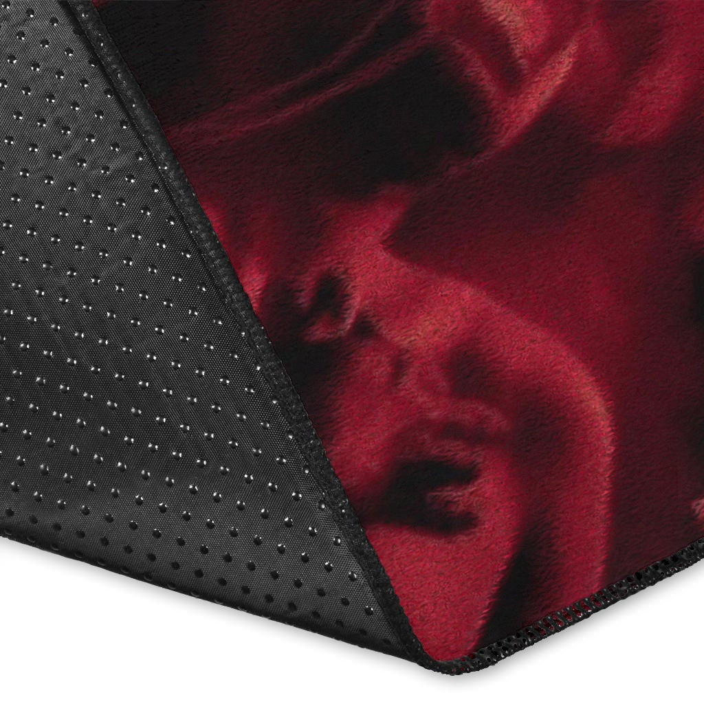 Skull Area Rug - Powerful Skull With Wings And Red Victim Souls Rugs Home Decor