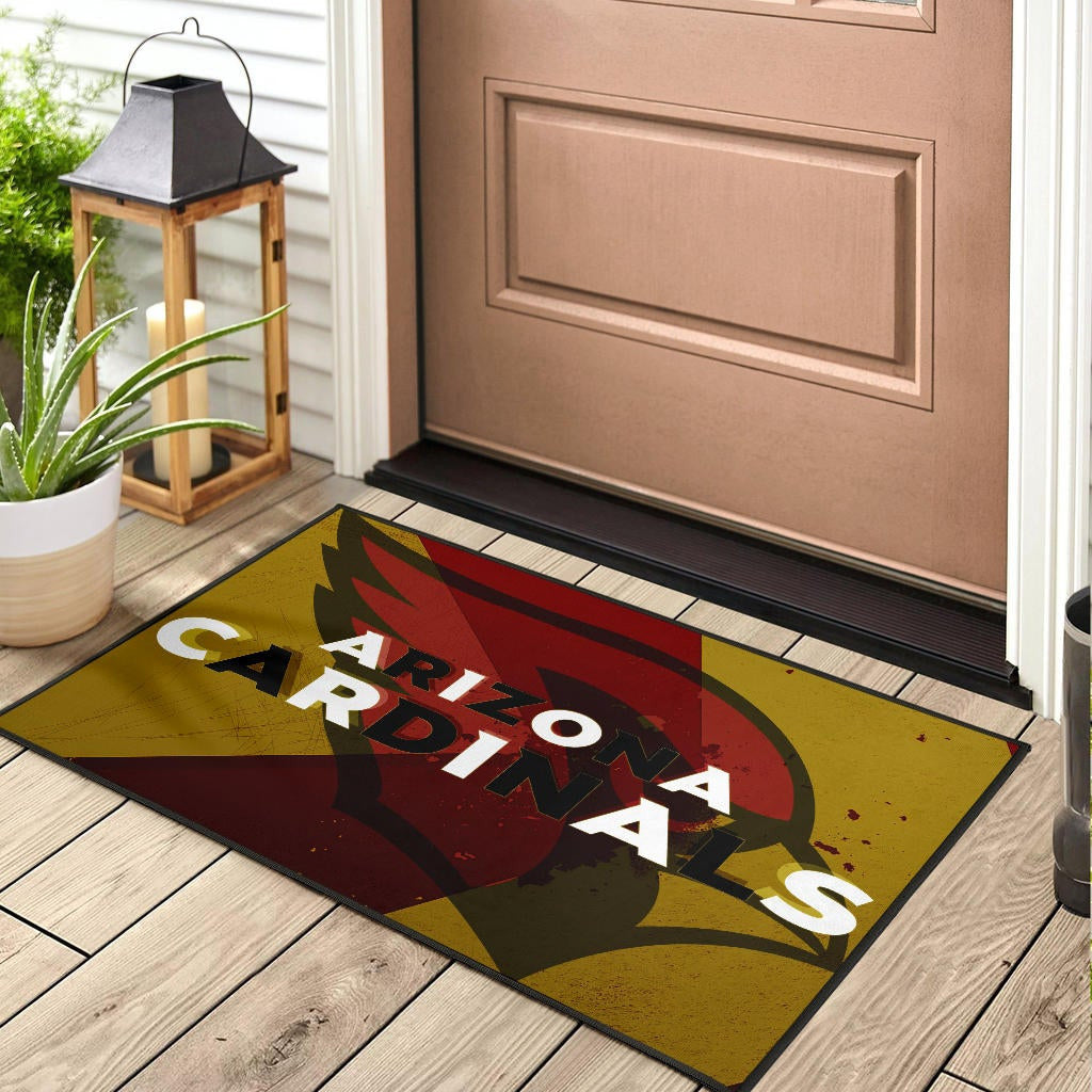 American Football Team Door Mat - Arizona Cardinals Yellow Red Shadow Door Mat Home Decor