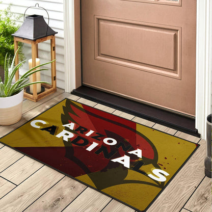American Football Team Door Mat - Arizona Cardinals Yellow Red Shadow Door Mat Home Decor