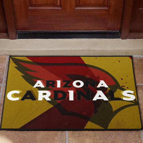 American Football Team Door Mat - Arizona Cardinals Yellow Red Shadow Door Mat Home Decor