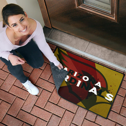 American Football Team Door Mat - Arizona Cardinals Yellow Red Shadow Door Mat Home Decor