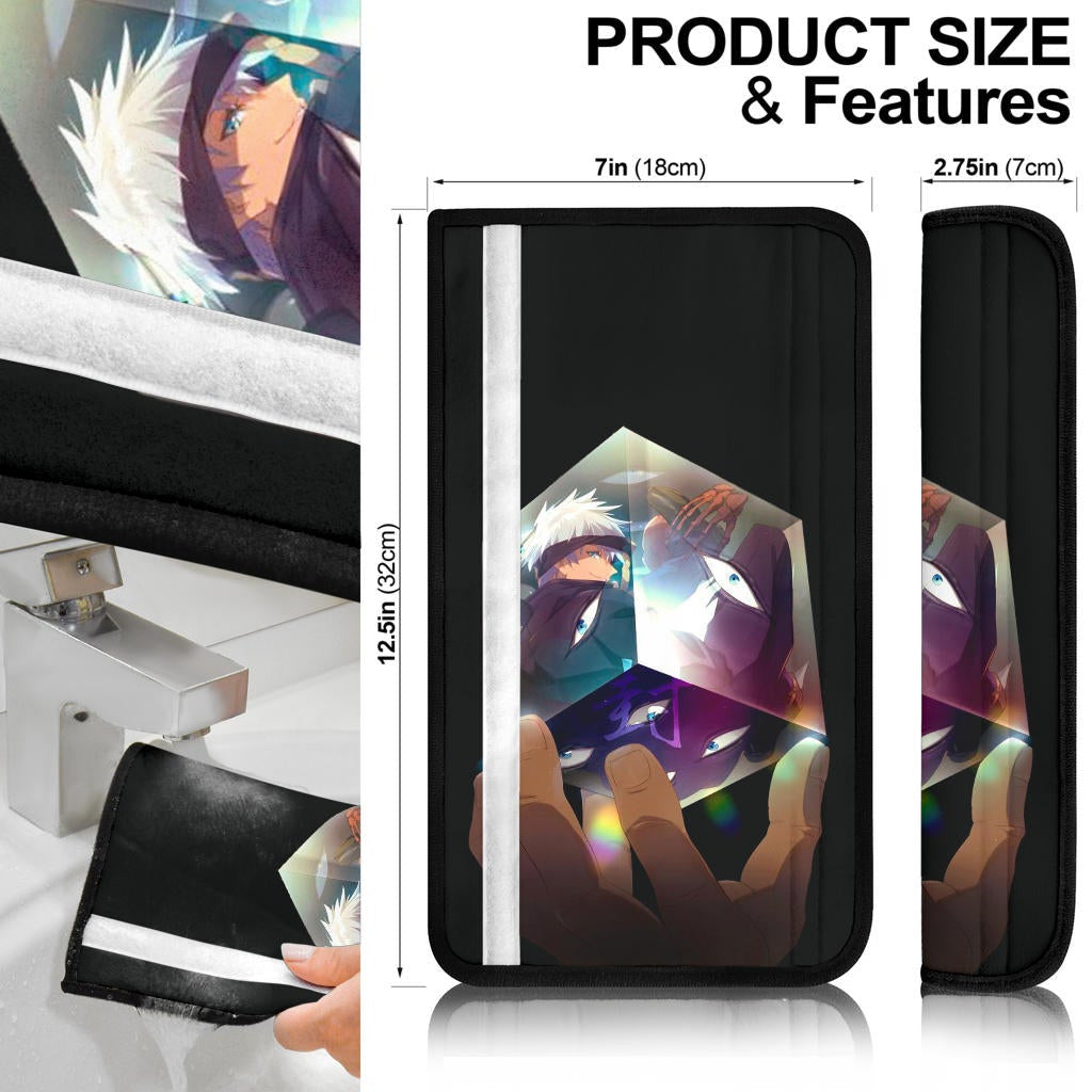 Jujutsu Kaisen Anime Seat Belt Covers - Yuji And Sukuna Crystal Rubik Belt Covers