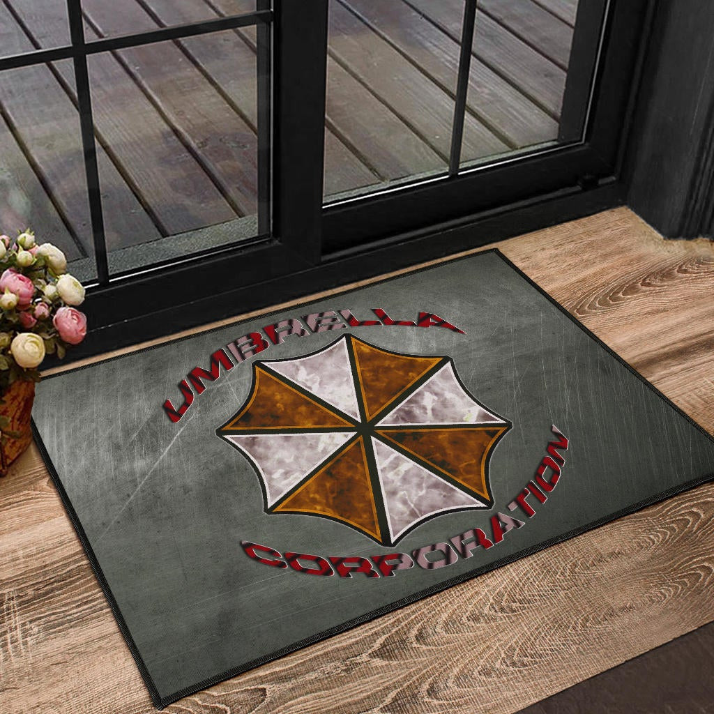 Resident Evil Game Door Mat - Umbrella Corp Symbol Old War Army Style Door Mat Home Decor